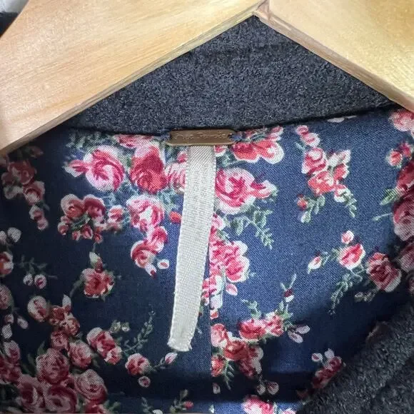 Rare Free People Heritage Wool Coat Size 6 Black Ruffle Victorian Dark Academia - Picture 7 of 7